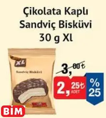 XL ÇİKOLATA KAPLI SANDVİÇ BİSKÜVİ